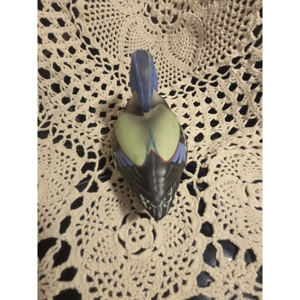 Vintage Jasco Duck Ceramic Handpainted Lint Removal Brush Figurine
